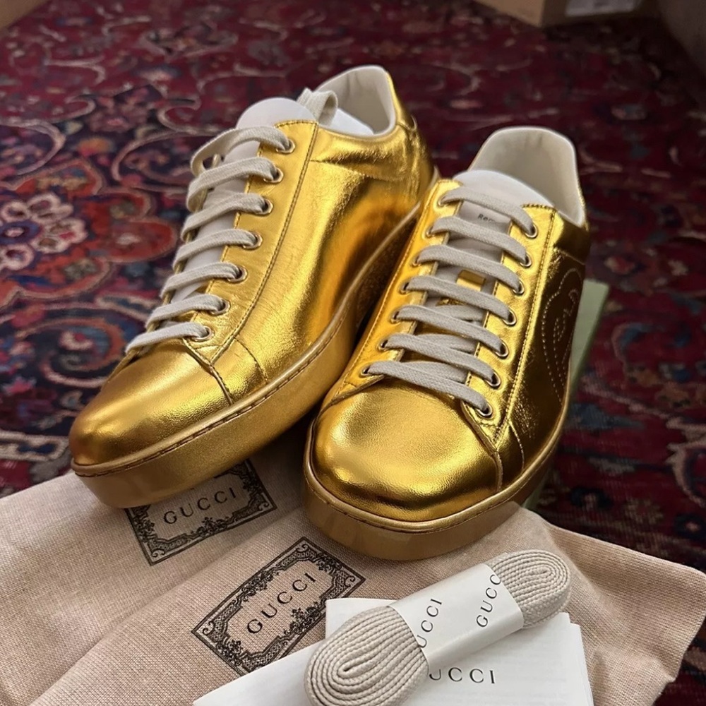Gucci men sneakers Nappa Silk Oro Vecchio